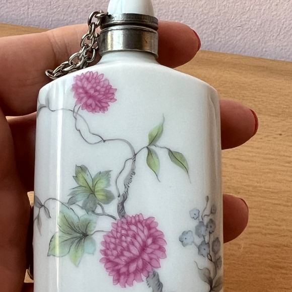 ANTIQUE VINTAGE LIMOGES FRANCE PORCELAIN PERFUME BOTTLES PINK PEONIES FLOWER 2PC - Picture 6 of 16